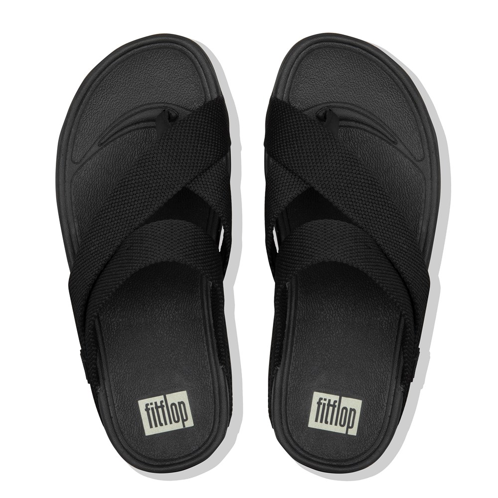 Fitflop Mens Sandals Black - Sling Weave Toe-post - 31SUZYXAW